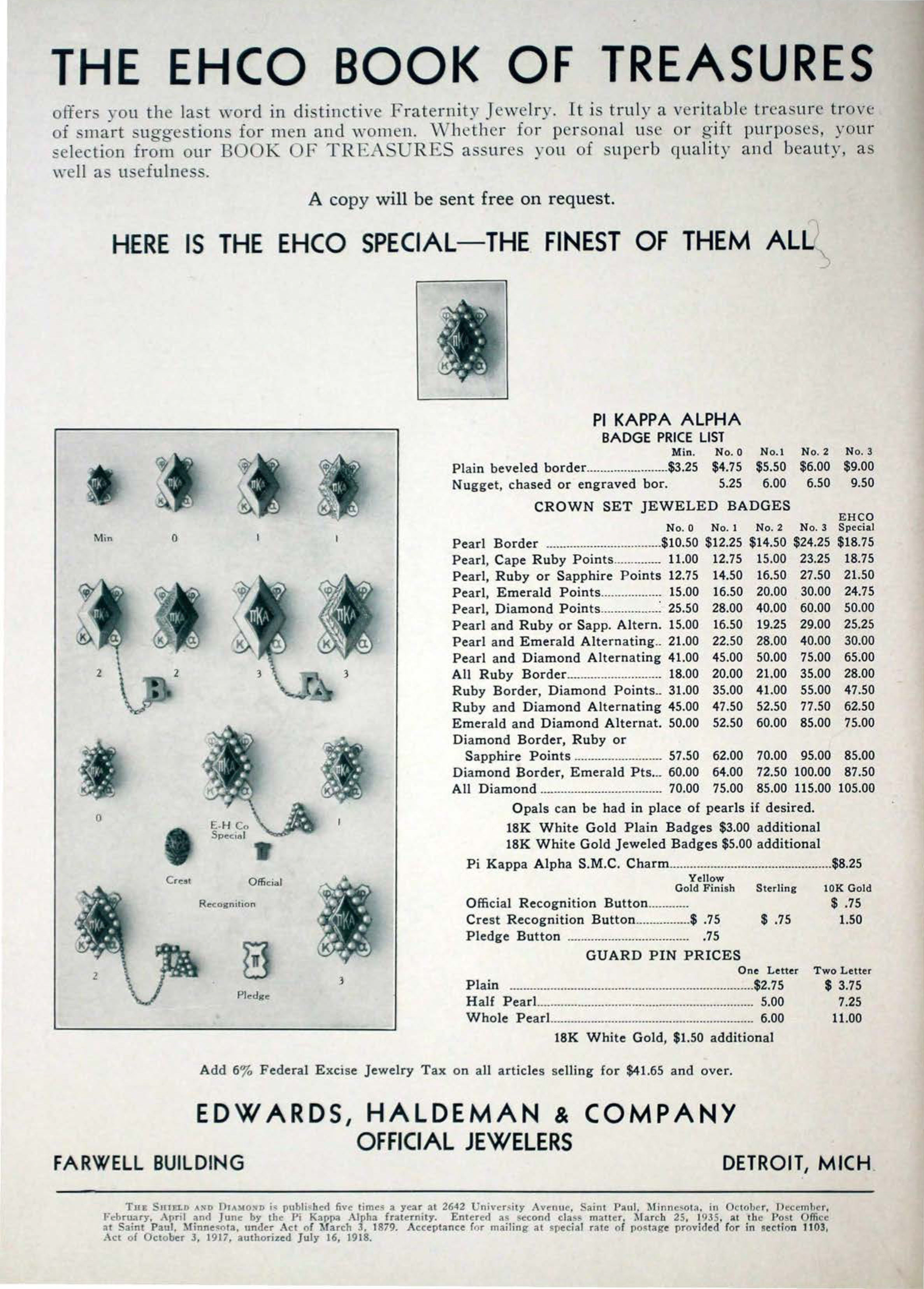 Edwards, Haldeman & Company Advertisement, April 1936